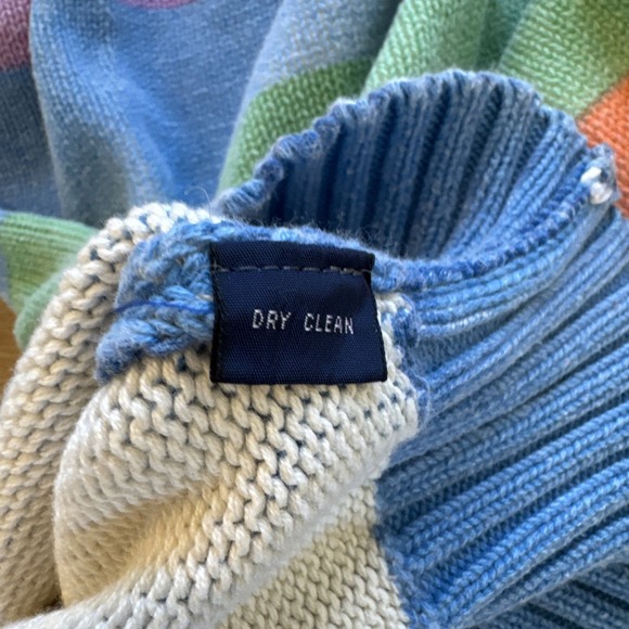 Vintage Polo Ralph Lauren Sweater Mens‎ L Knit Cotton Colorblock Striped 90s - Picture 7 of 7